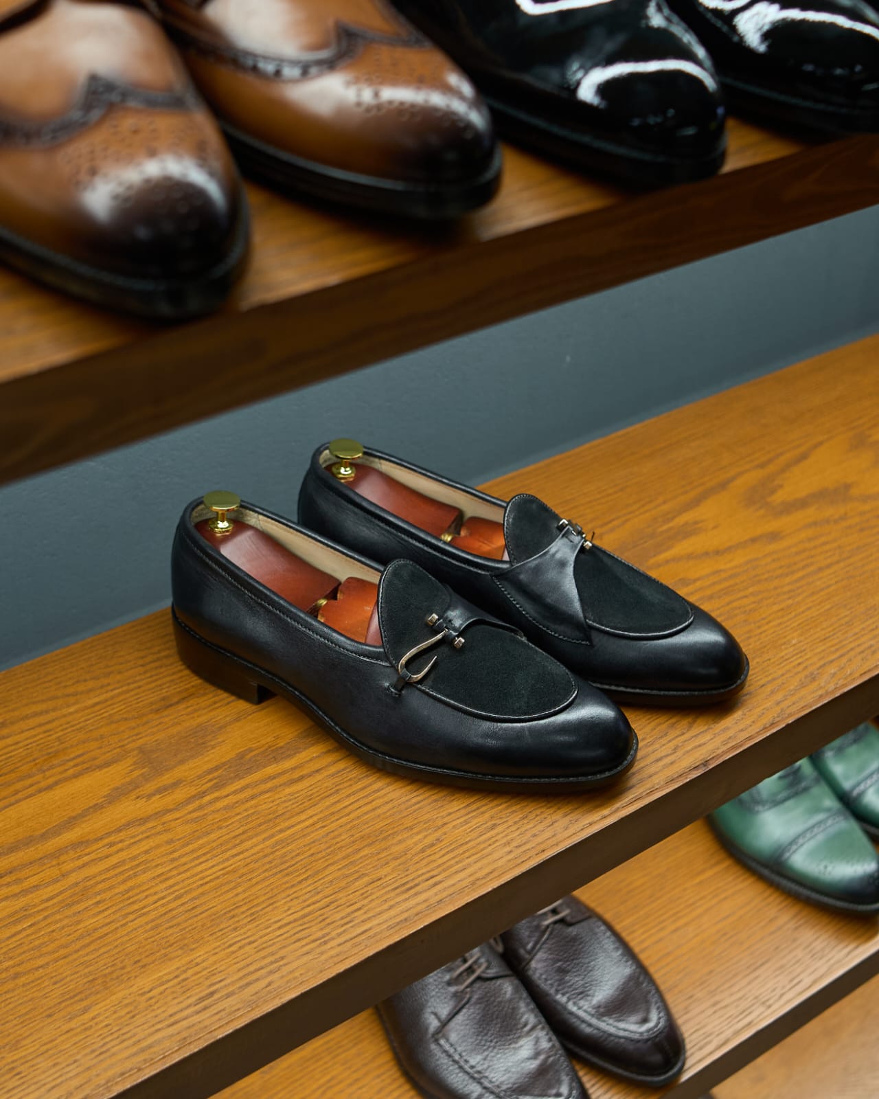 Men's Handcrafted Black Leather & Suede Bit Loafers — Quiet Luxury Slip-Ons