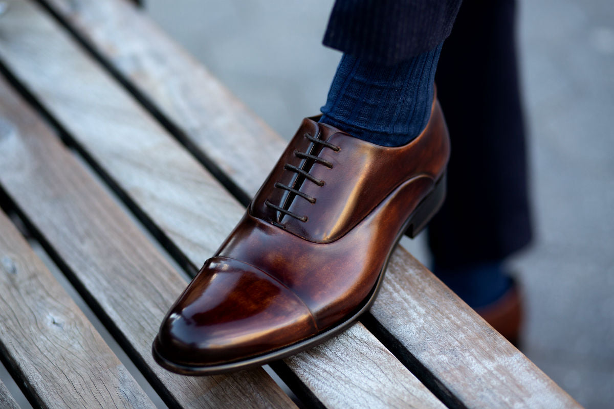 Handcrafted Leather Cap-Toe Oxford Dress Shoes