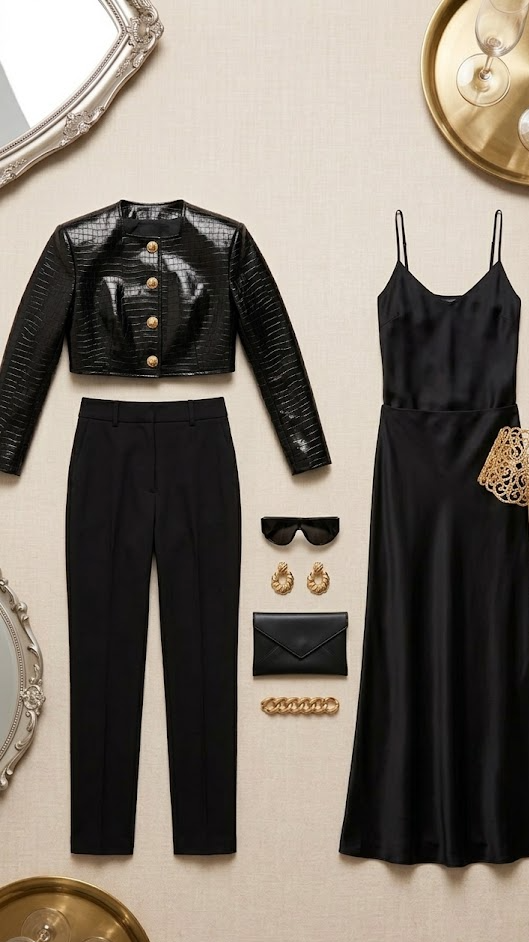 The Collarless Croc-Embossed Leather Jacket in Black