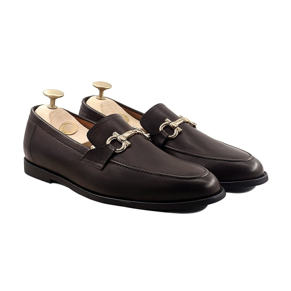Harmain Leder-Loafer mit Horsebit – Braun