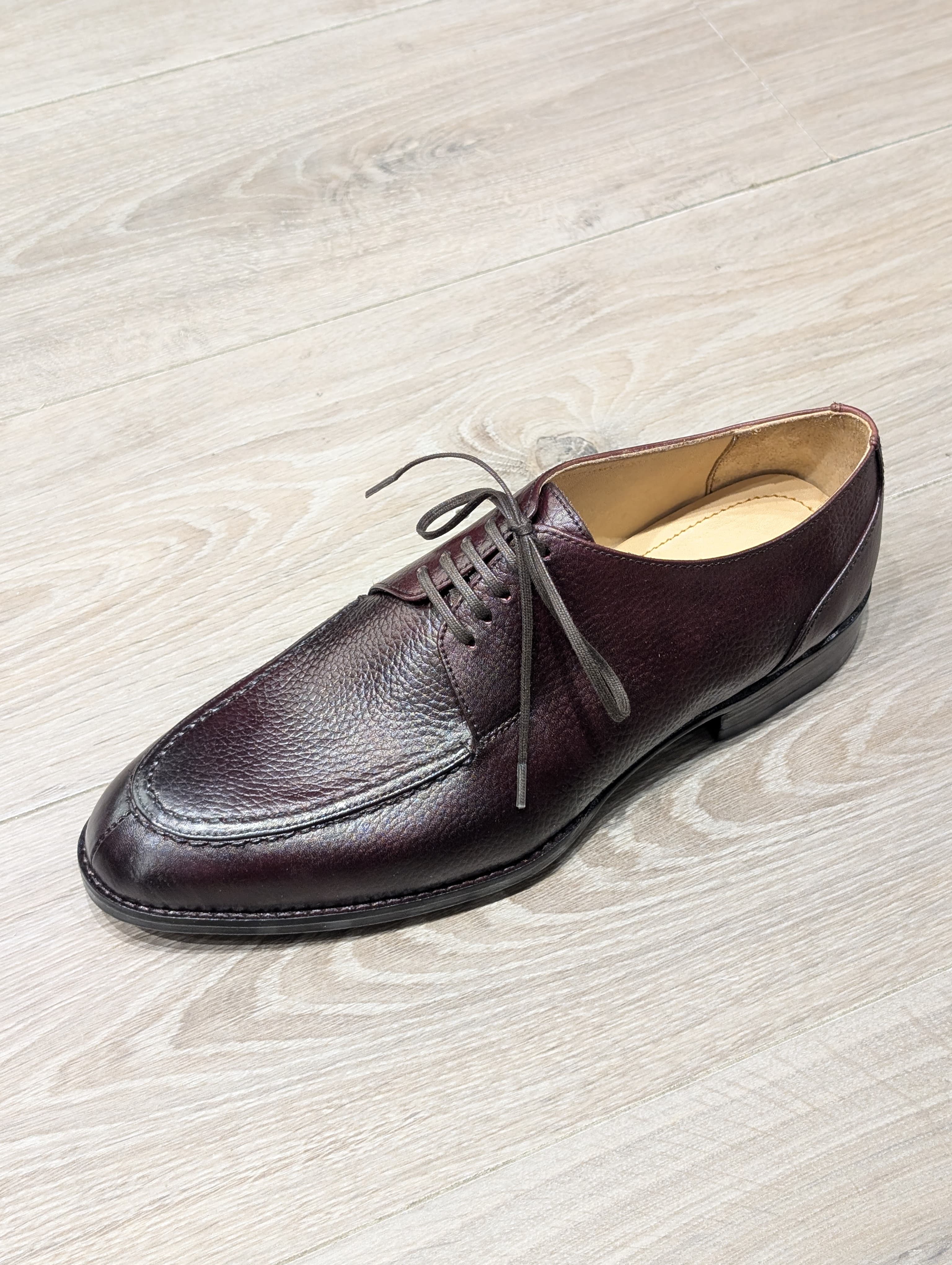 Handcrafted Burgandy Split-Toe Derby Shoes