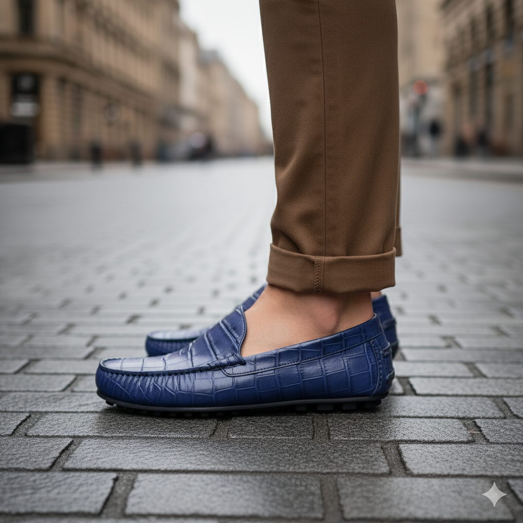 BOTAN BLUE CROC LOAFERS