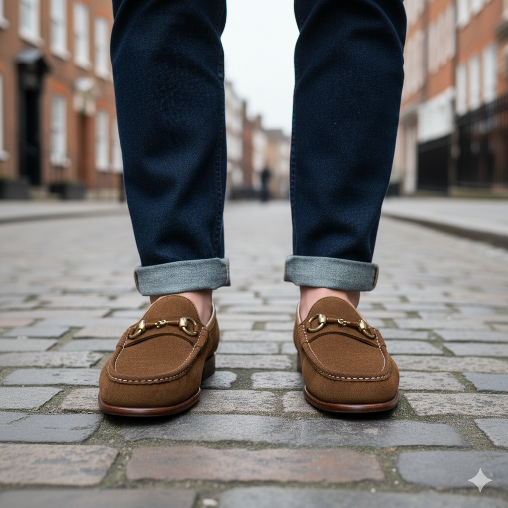 Light Brown Suede Horsebit