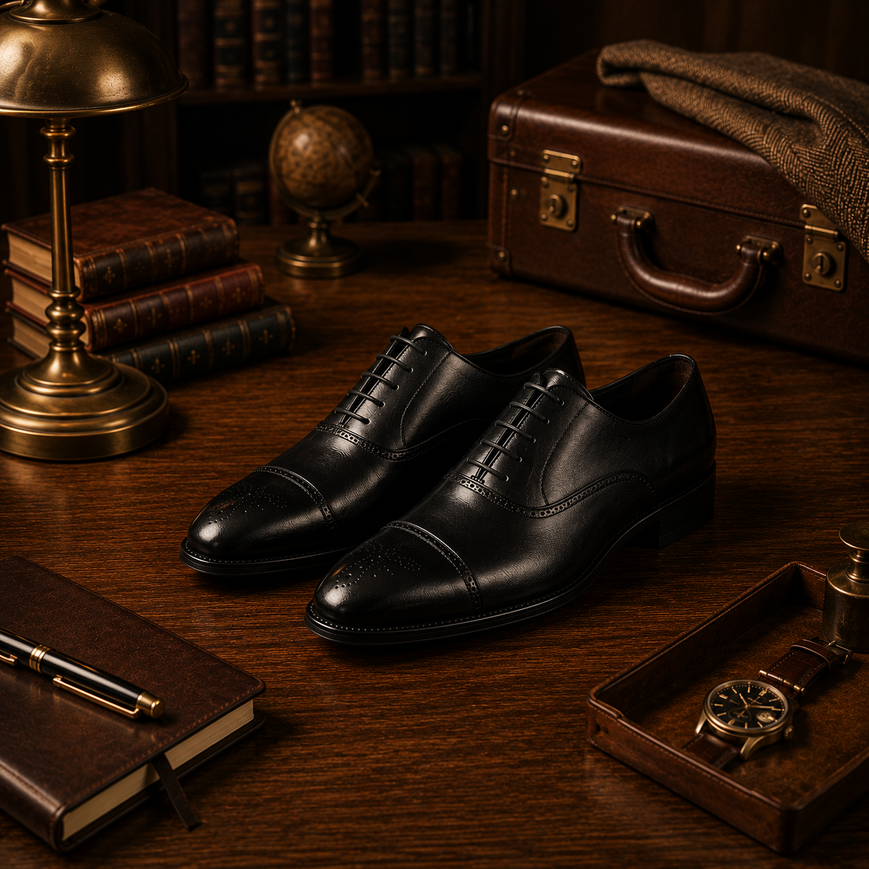 Handcrafted Men's Leather Oxford Shoes