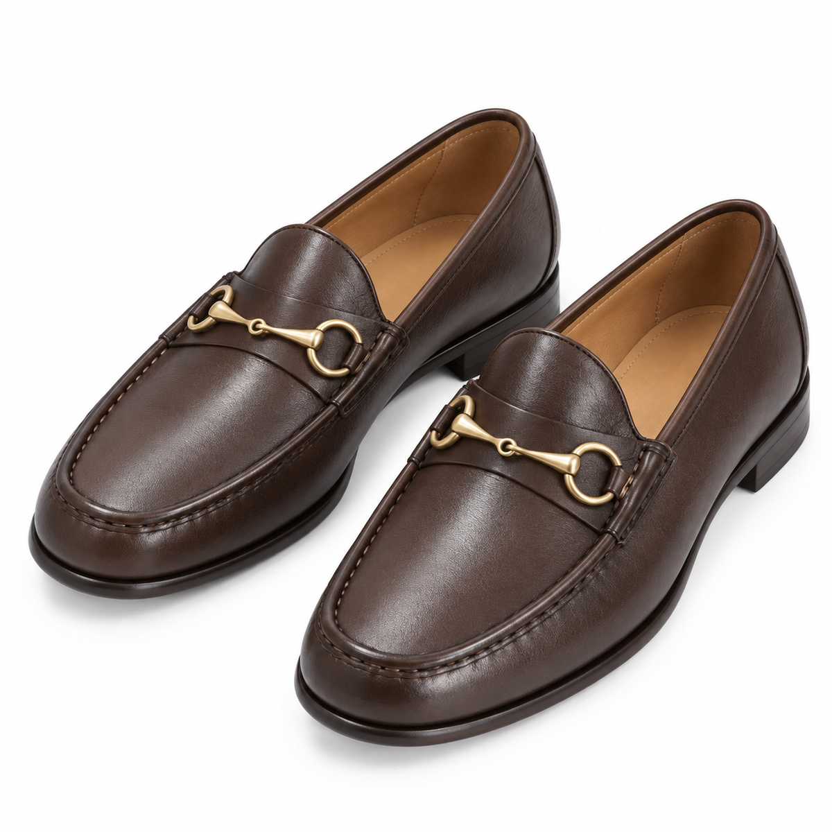 Harmain Leathers Men's Leather Dark Brown Horsebits | Handcrafted Genuine Leather