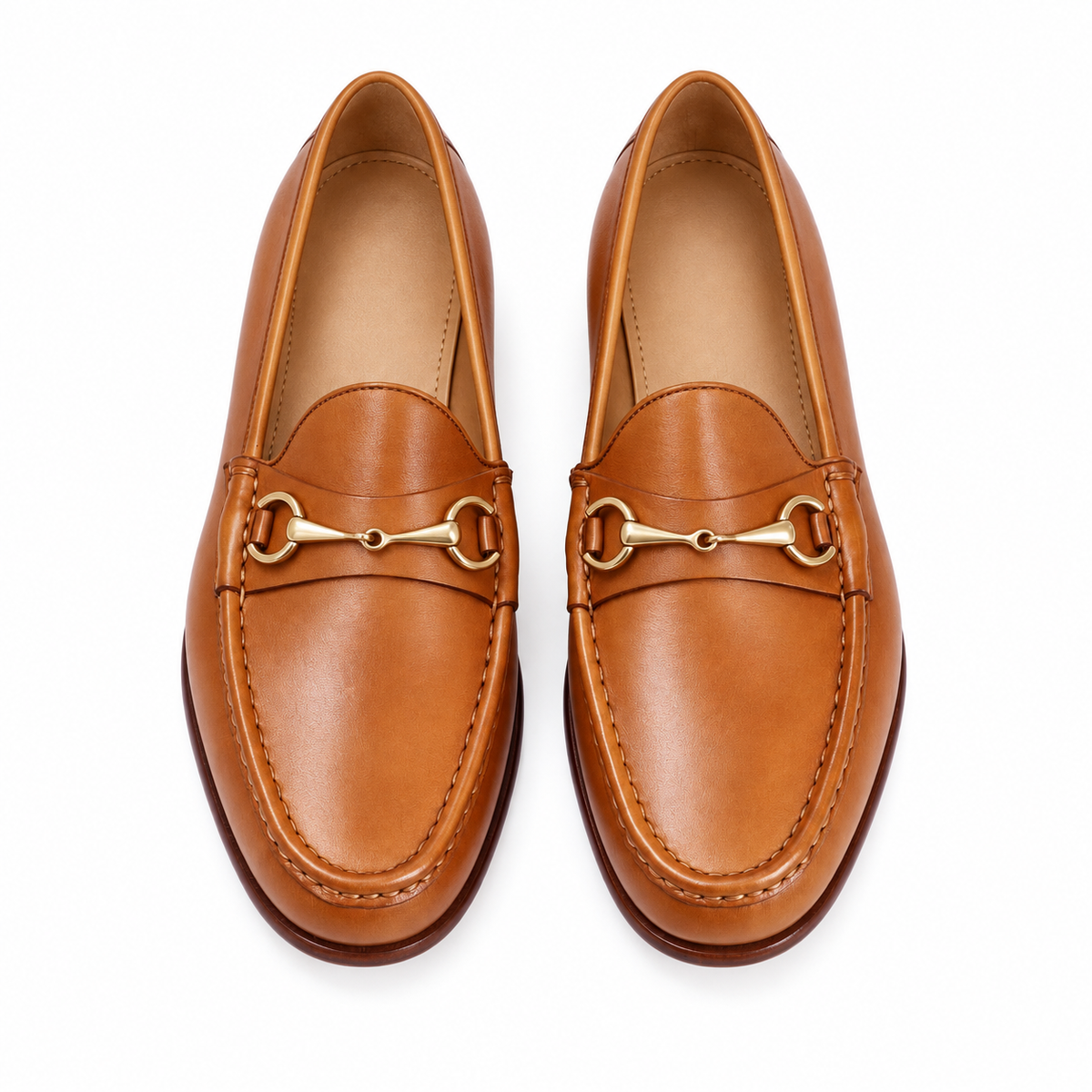 Harmain Leathers Men's Brown Black Leather Tan Horsebit | Handcrafted Genuine Leather