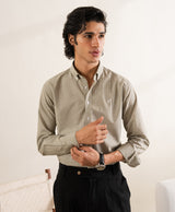 Striped Tailored Candy Stripe Oxford Shirt – Earthy Sage & White