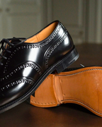 Harmain Leathers-Black Oxford Brogue Shoes