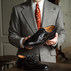 Harmain Leathers-Black Oxford Brogue Shoes