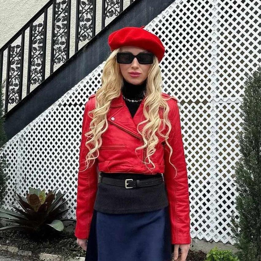 MICHELLE'S CROPPED LEATHER JACKET