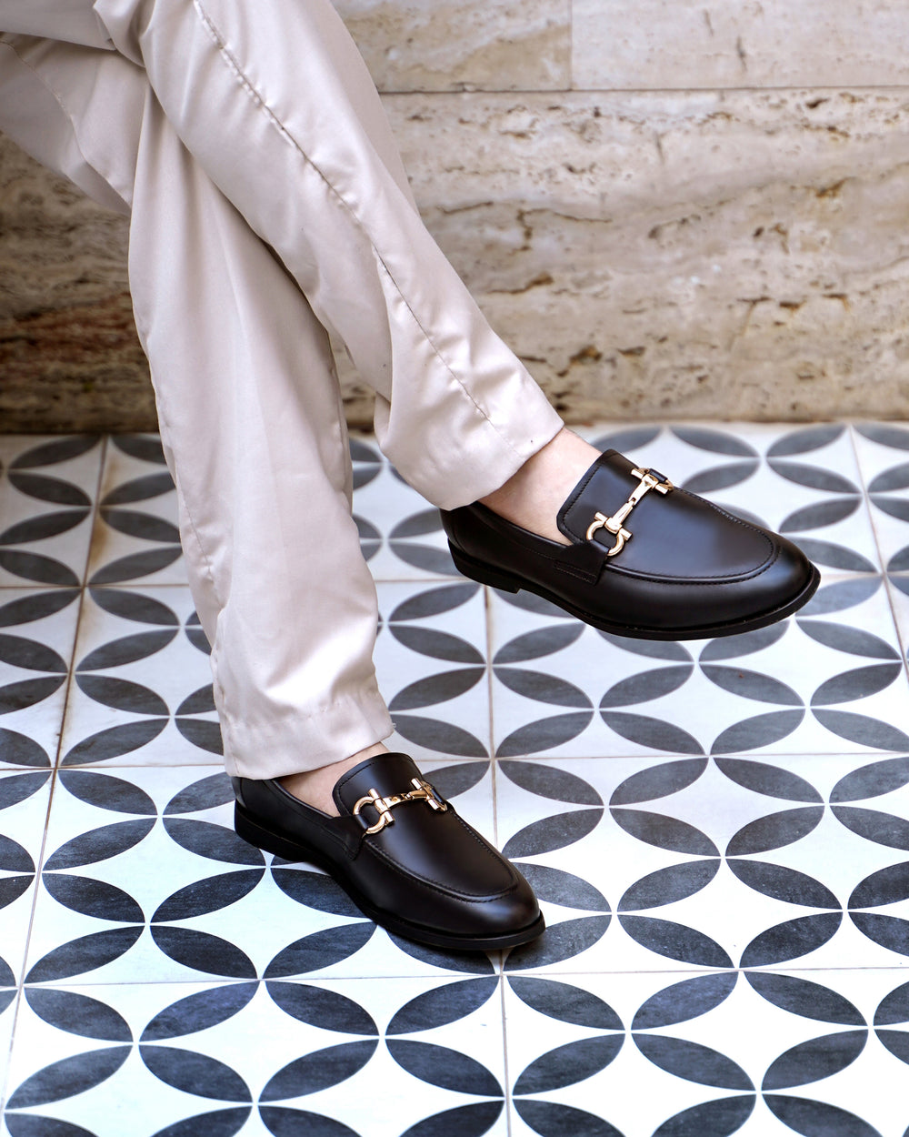Black Horsebit Loafers