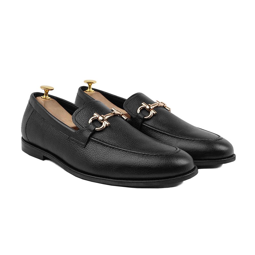 Harmain – Schwarze Leder-Loafer für Herren – Klassische Slipper mit Horsebit-Schnitt