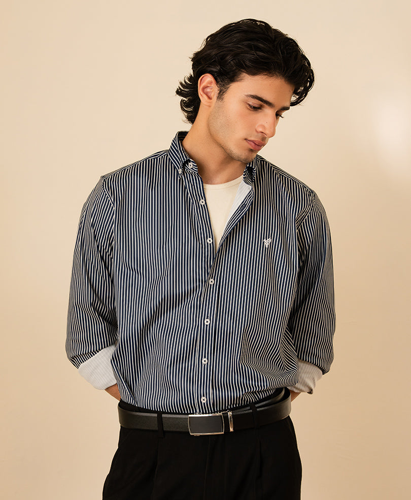 Men's Bengal Stripe Oxford Shirt | Harmain Leathers