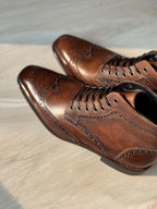 Brown Leather Brogue Boots