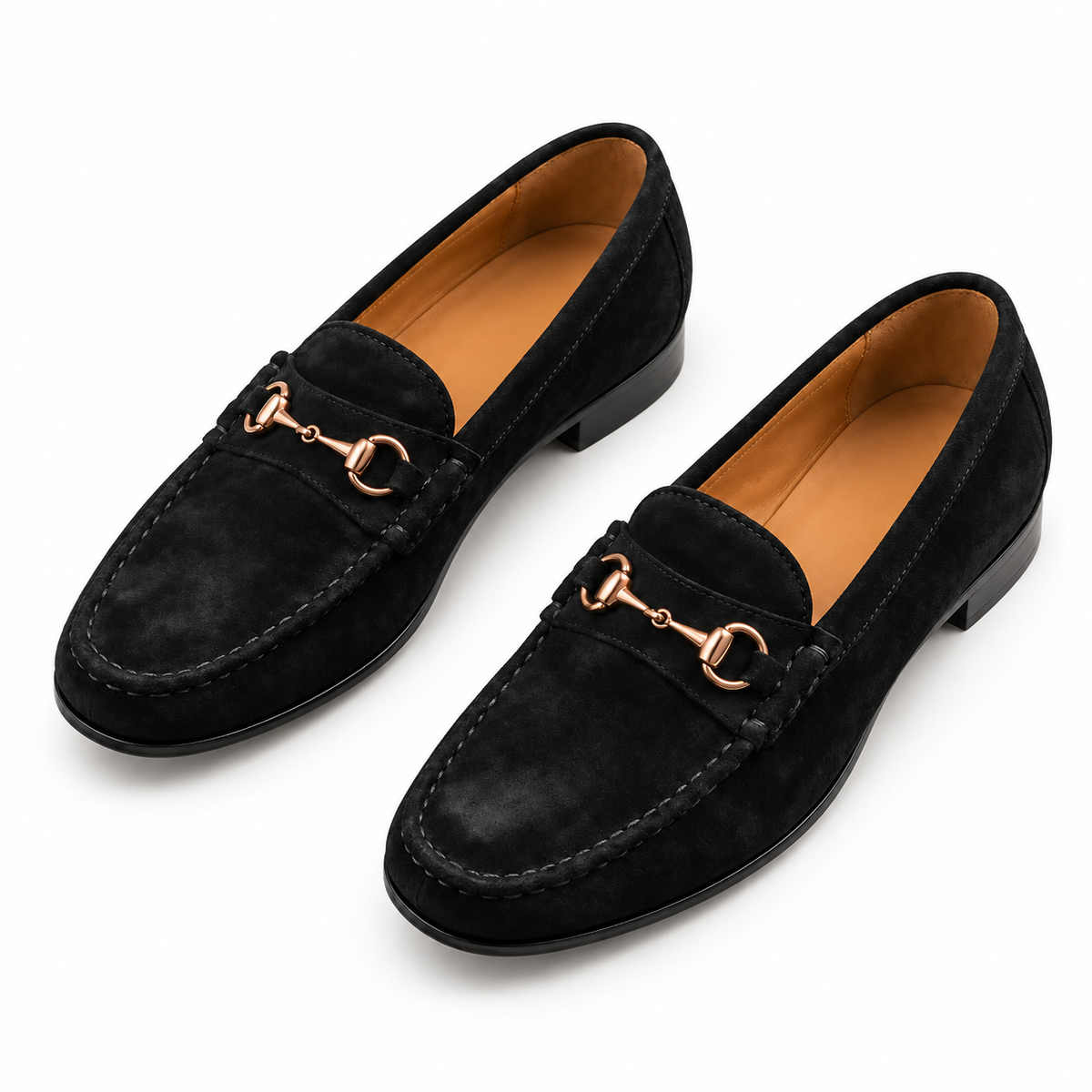 Black Suede Horsebit Loafers | With Leather Soles