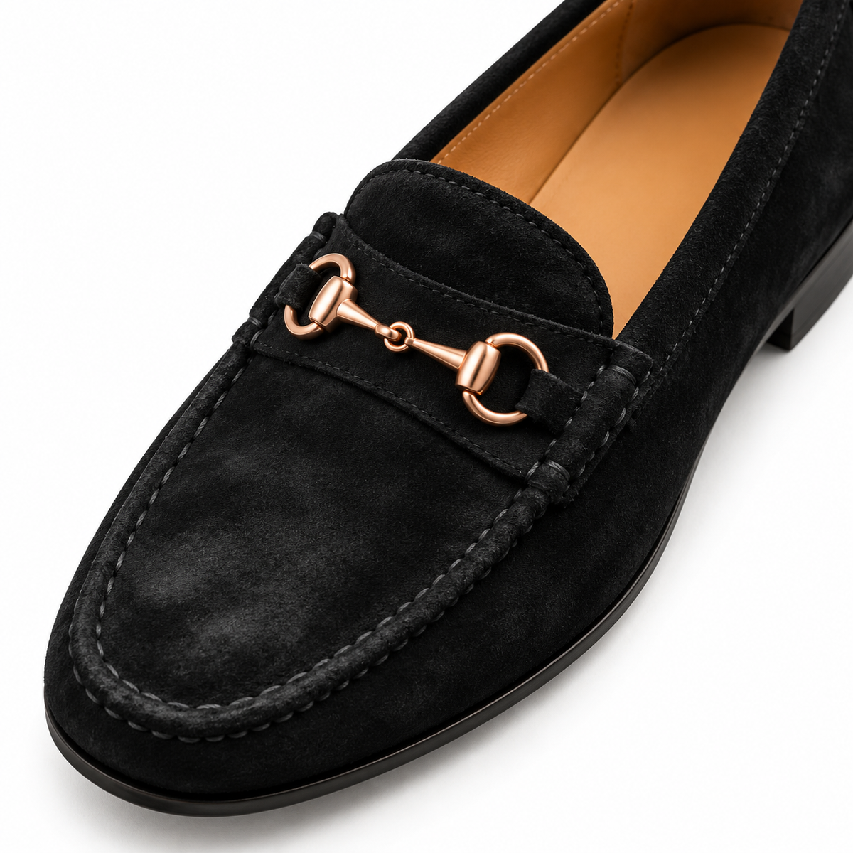 Black Suede Horsebit Loafers | With Leather Soles