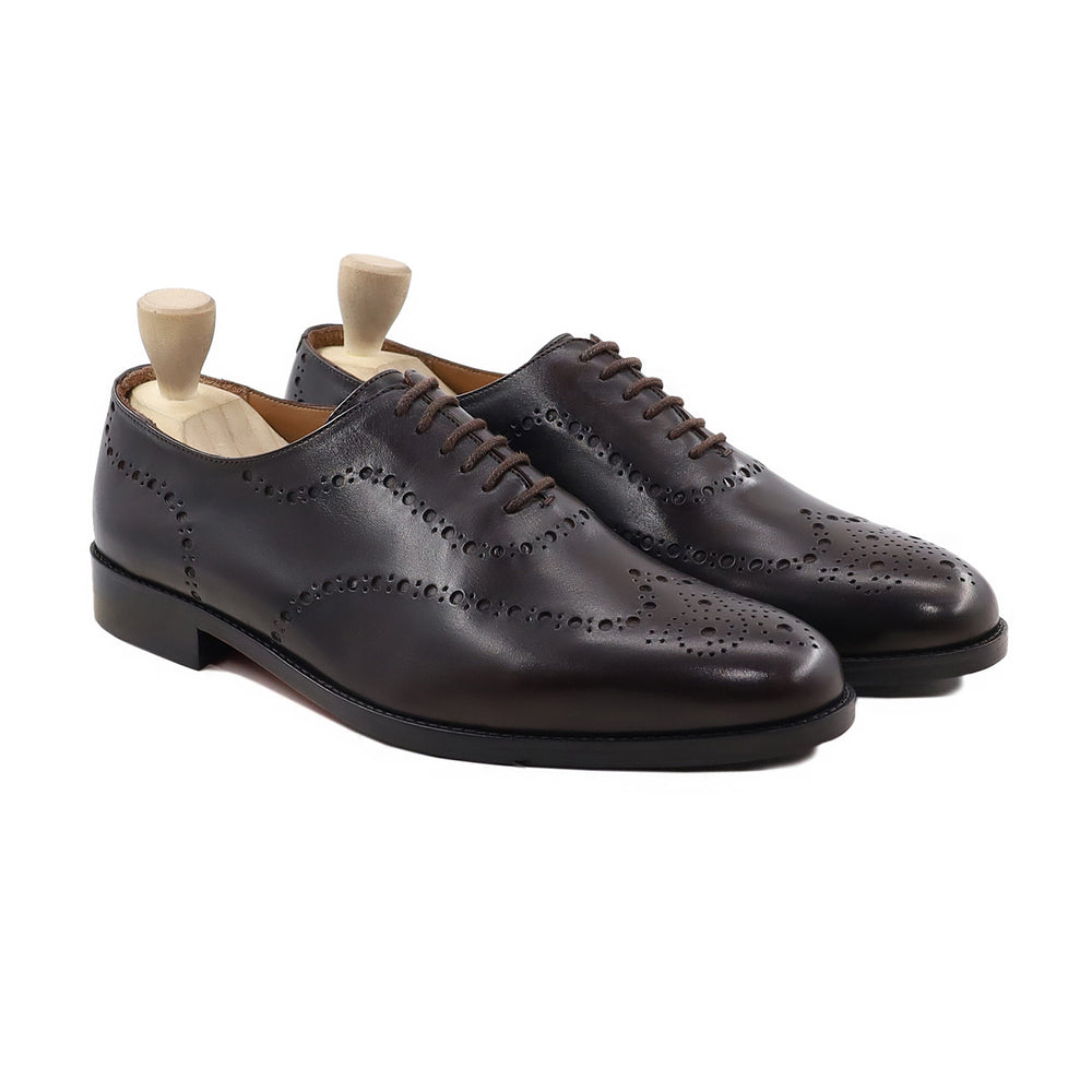 Handmade Brown Leather Oxford Brogues for Men – Classic Formal Shoes