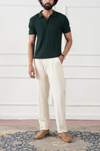 The Ribbed Knit Polo | Forest Green | Short Sleeve Tailored Knit Shirt
