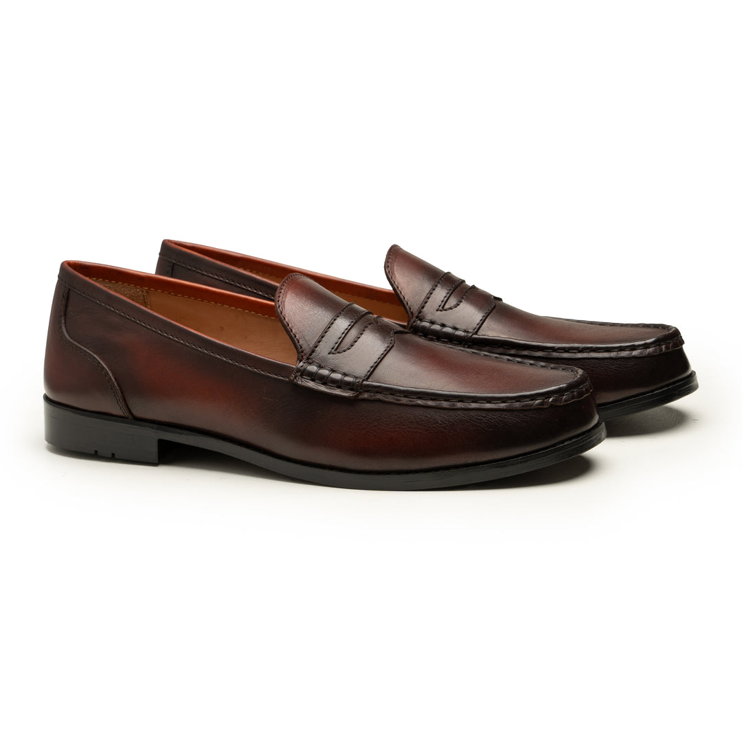 Harmain – Handgefertigte Pennyloafer aus braunem Leder