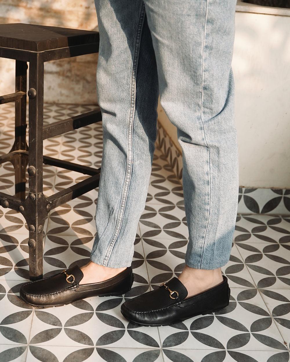 Harmain – Schwarze Leder-Loafer für Herren – Premium-Handarbeit, Komfort und Stil