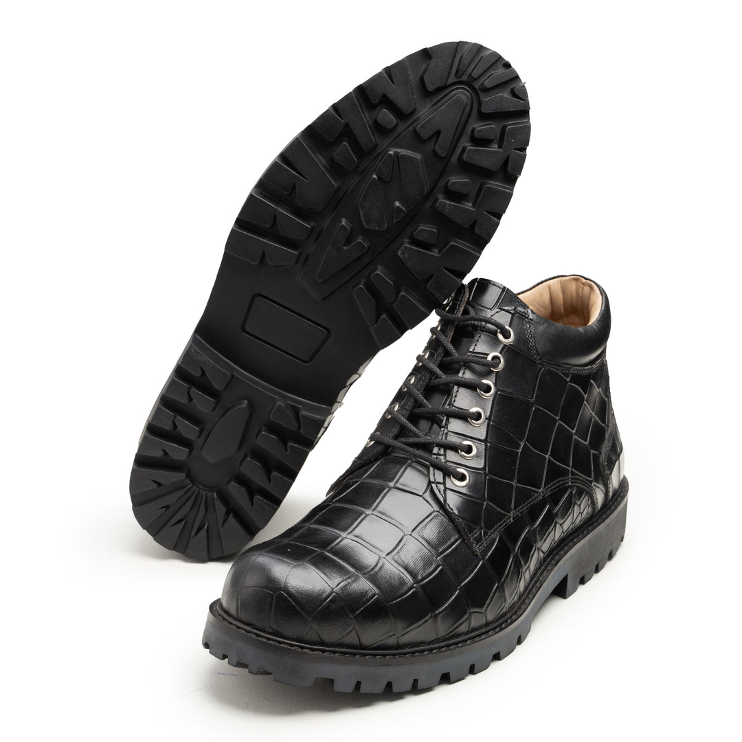 Black Crocodile  Leather Boots | Harmain Leathers Shop