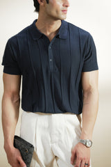 Navy Brown Red The Heritage Pintuck Knit Polo