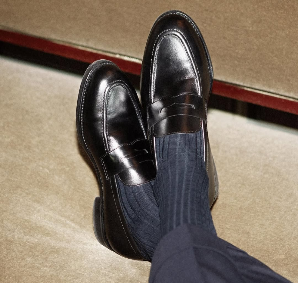 Black Leather Penny Loafers