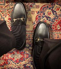 Luxuriöse Horsebit-Lederloafer in Schwarz