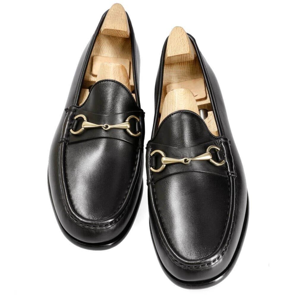 Luxuriöse Horsebit-Lederloafer in Schwarz
