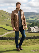 Brown Heritage Tan Leather Jacket
