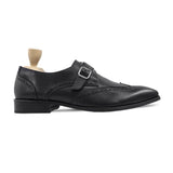 Schwarze Monkstraps