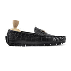 Harmain Black Croc Loafers