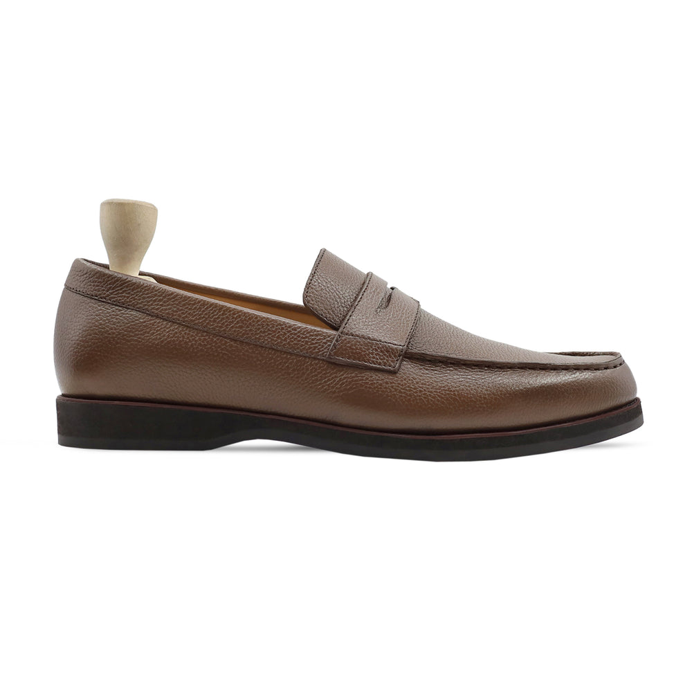 Light Brown Leather Penny Loafers
