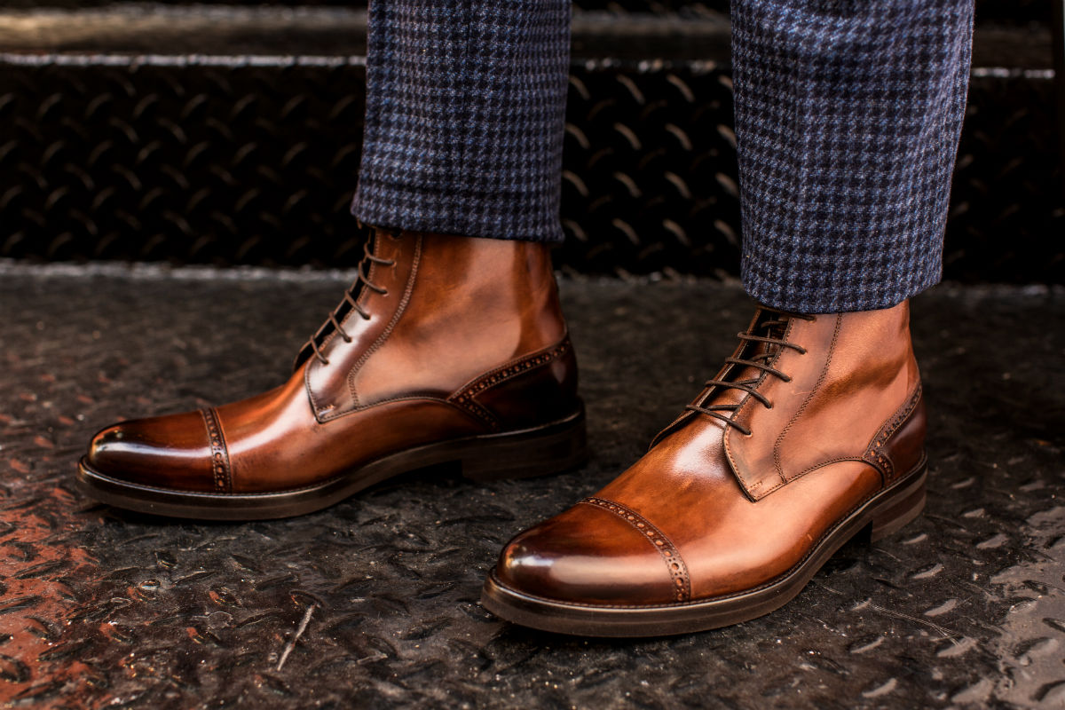 The 'Regent' Cap-Toe Dress Boots | Hand-Burnished Cognac Leather