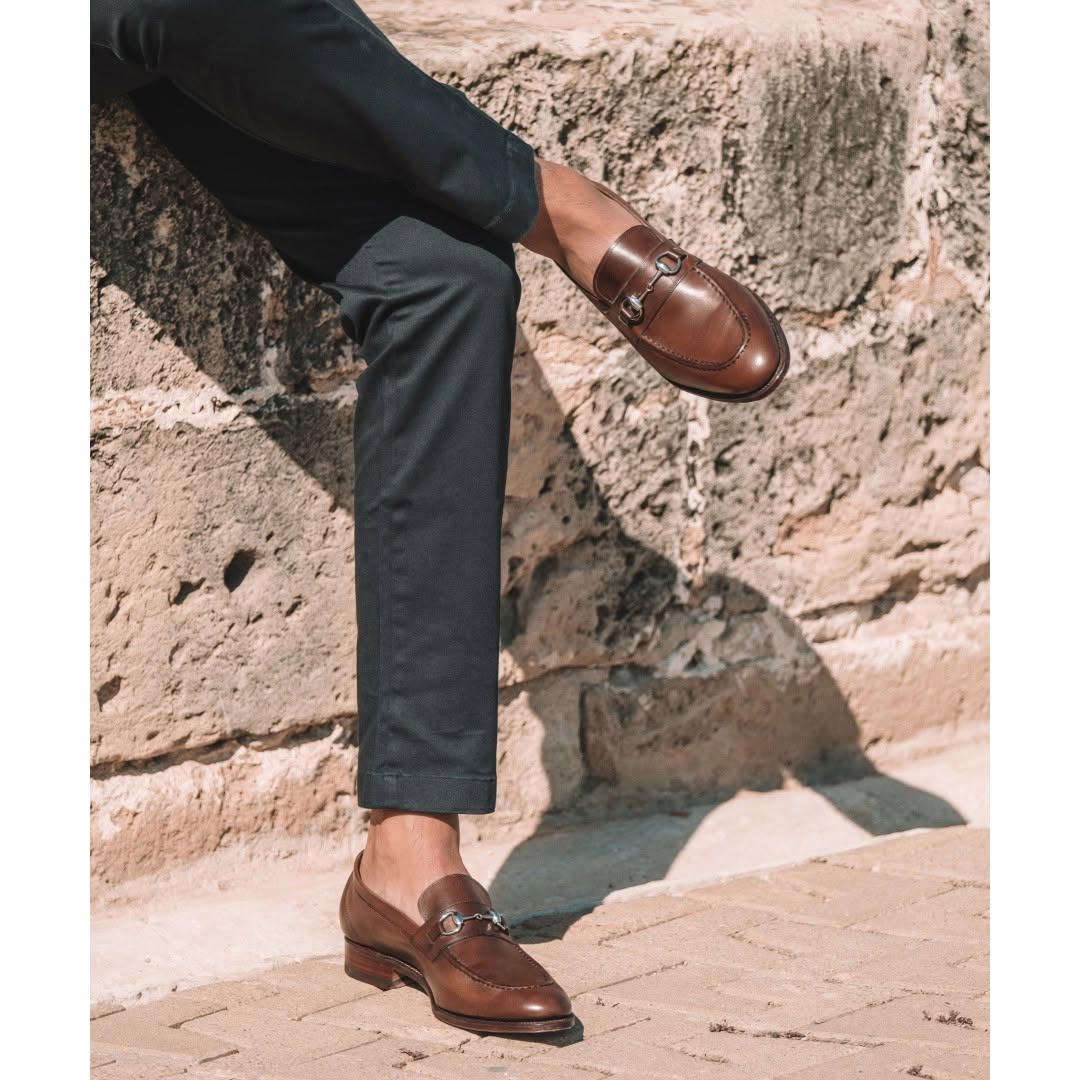 Men’s Brown Leather Horsebit Loafers
