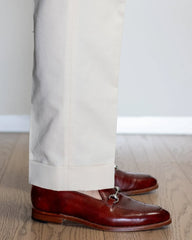 Handmade Burgandy Leather Loafers - horsebit detail