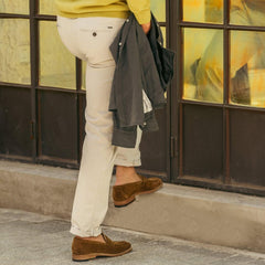 Light Brown Suede Penny Loafers