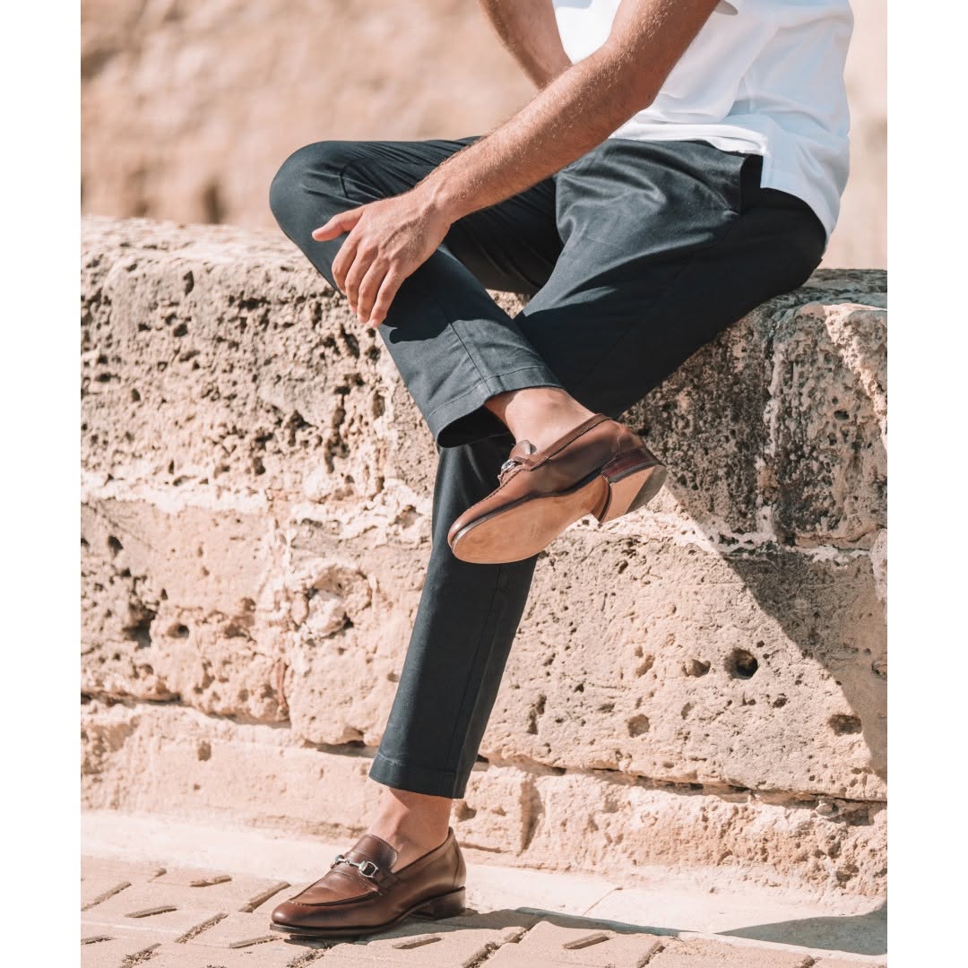 Men’s Brown Leather Horsebit Loafers