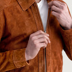 Men's Brown Suede Leather Jacket