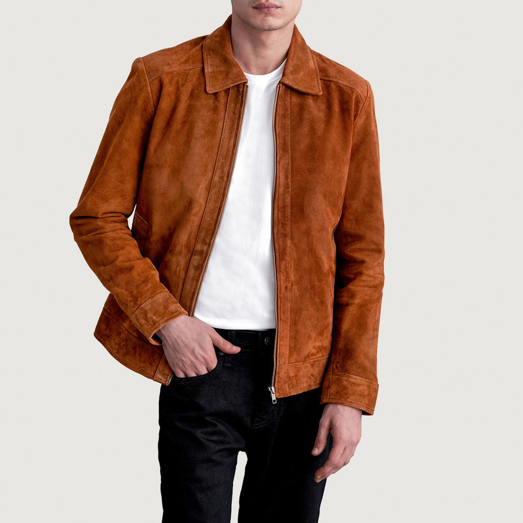Men's Brown Suede Leather Jacket