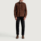 Men's Mocha Brown Suede Leather Shirt Jacket