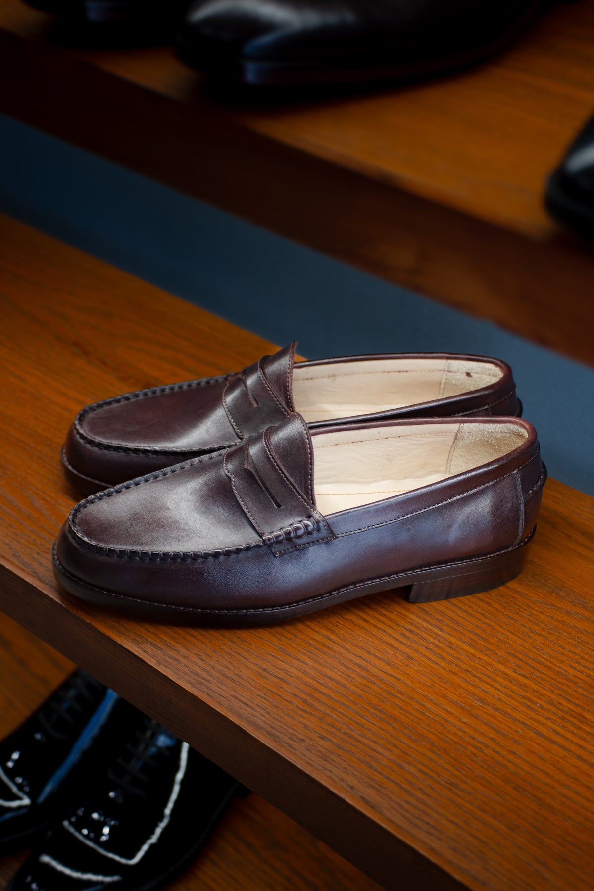 Unisex Signature Hand-finished Brown Leather Penny Loafers for Men | Classic Men’s Slip-on Loafers styled for everyday...