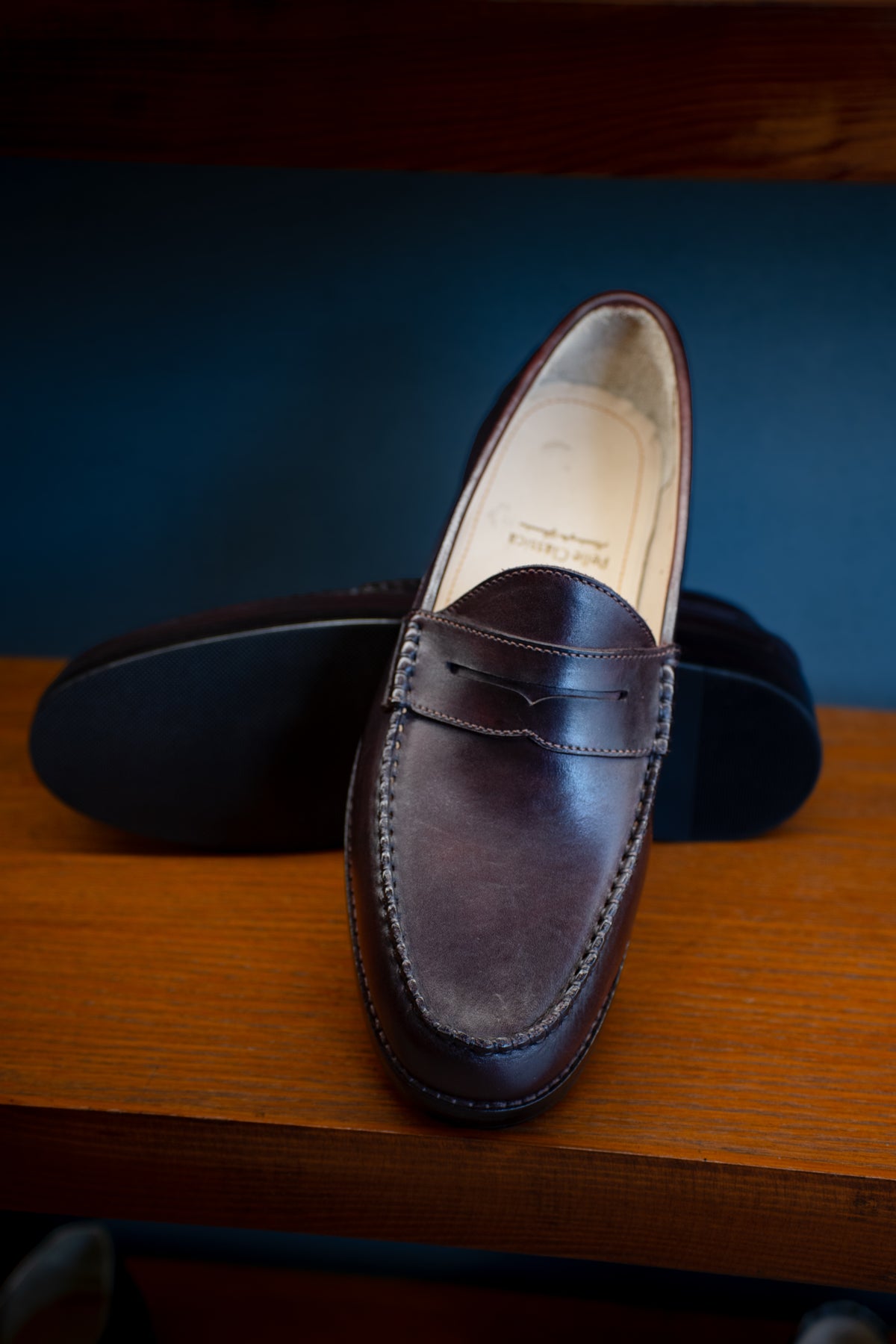 Harmain Leathers Unisex Signature Leather Hand-finished Brown Leather Penny Loafers for Men | Classic Men’s Slip-on...