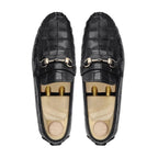 Harmain Black Croc Loafers