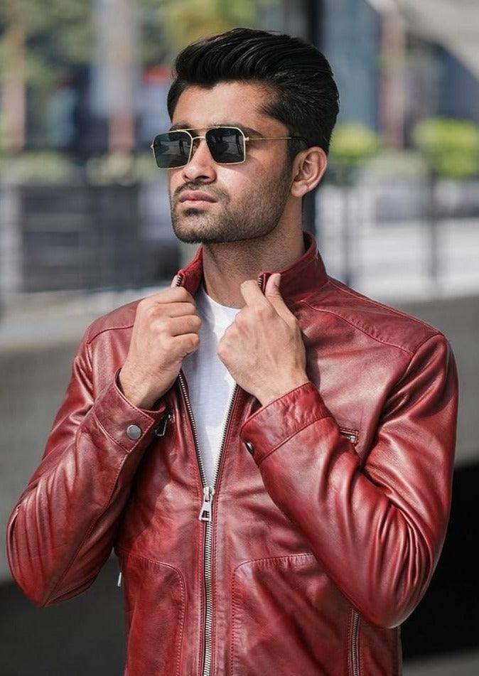 BURGANDY LEATHER JACKET
