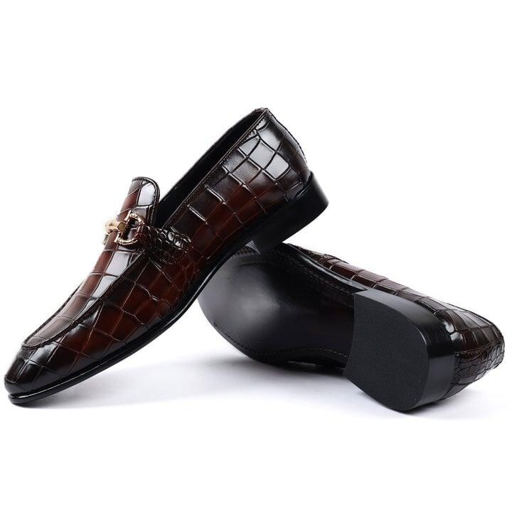 Burgandy Croc Emboss Gold Buckle