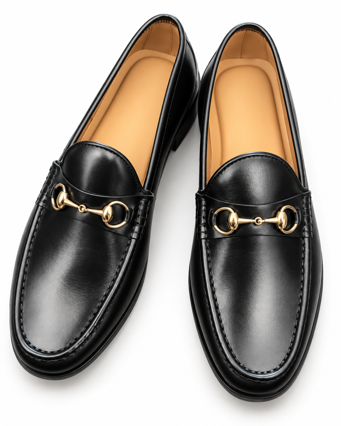 Black Gold Bit Leather Loafers | Handcrafted with Leather Soles