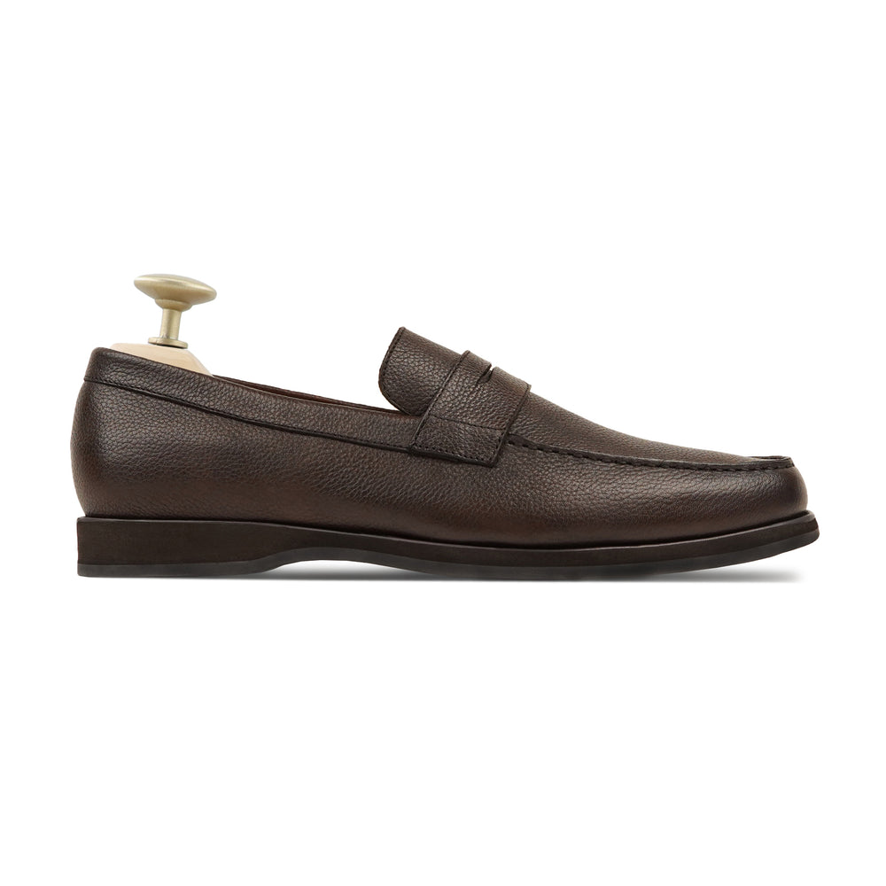 Dark Brown Leather Penny Loafers