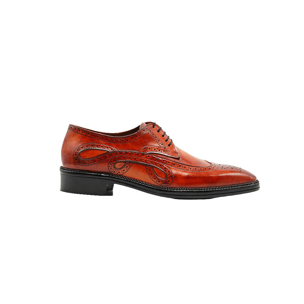 Unisex Brown & Red Escobar Derby styled for dress wear, Harmain Leathers, genuine leather craftsmanship