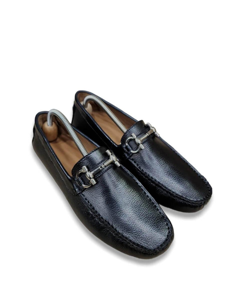 Harmain Leathers Unisex Signature Leather Royal Mild Driving Loafers, front view